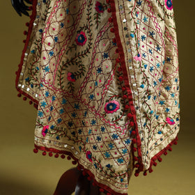 Ranihati chapa work chanderi silk hand embroidery dupatta