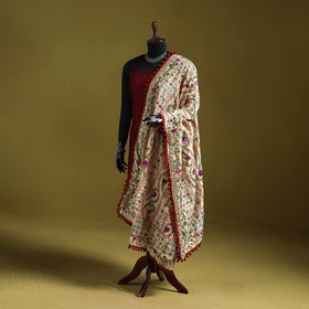 Ranihati chapa work chanderi silk hand embroidery dupatta