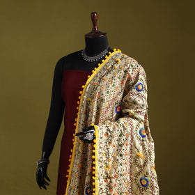 Ranihati chapa work chanderi silk hand embroidery dupatta