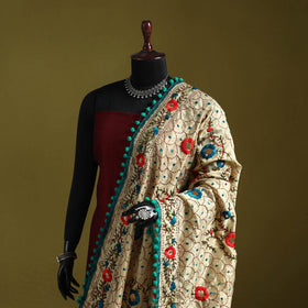 Ranihati chapa work chanderi silk hand embroidery dupatta
