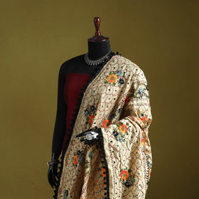 Ranihati chapa work chanderi silk hand embroidery dupatta