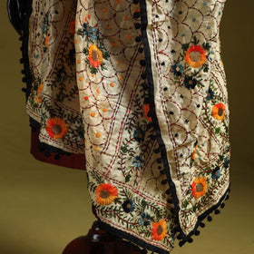 Ranihati chapa work chanderi silk hand embroidery dupatta
