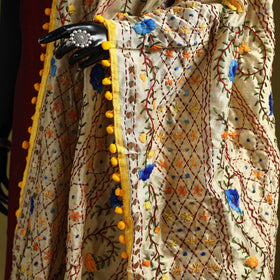 Ranihati chapa work chanderi silk hand embroidery dupatta