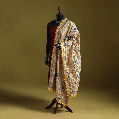 Ranihati chapa work chanderi silk hand embroidery dupatta