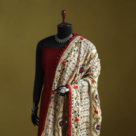 Ranihati chapa work chanderi silk hand embroidery dupatta