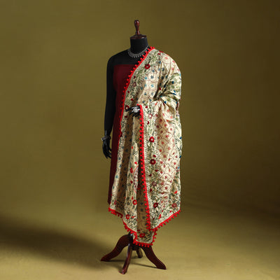 Ranihati chapa work chanderi silk hand embroidery dupatta