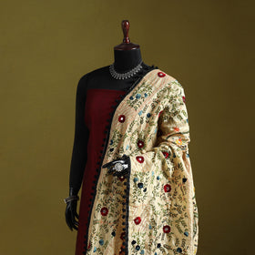 Ranihati chapa work chanderi silk hand embroidery dupatta