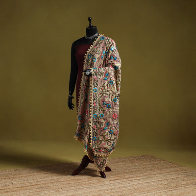 Ranihati chapa work chanderi silk hand embroidery dupatta