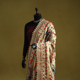 Ranihati chapa work chanderi silk hand embroidery dupatta