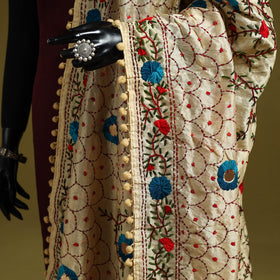 Ranihati chapa work chanderi silk hand embroidery dupatta