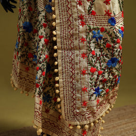 Ranihati chapa work chanderi silk hand embroidery dupatta