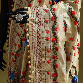 Ranihati chapa work chanderi silk hand embroidery dupatta