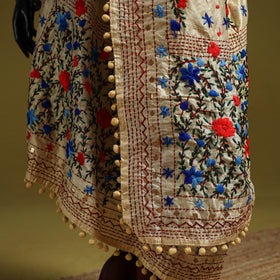 Ranihati chapa work chanderi silk hand embroidery dupatta