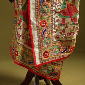 Ranihati madhubani chapa work chanderi silk hand embroidery