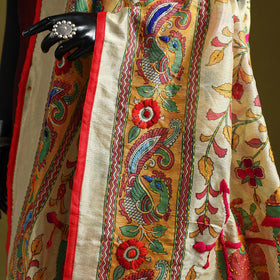 Ranihati madhubani chapa work chanderi silk hand embroidery