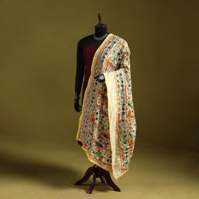 Ranihati madhubani chapa work chanderi silk hand embroidery