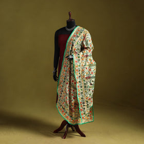 Ranihati madhubani chapa work chanderi silk hand embroidery
