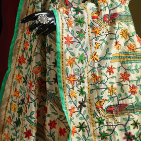 Ranihati madhubani chapa work chanderi silk hand embroidery