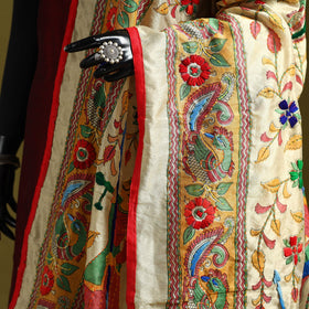 Ranihati madhubani chapa work chanderi silk hand embroidery