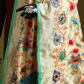 Ranihati madhubani chapa work chanderi silk hand embroidery