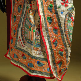 Ranihati madhubani chapa work chanderi silk hand embroidery