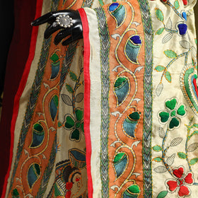 Ranihati madhubani chapa work chanderi silk hand embroidery