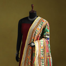 Ranihati madhubani chapa work chanderi silk hand embroidery
