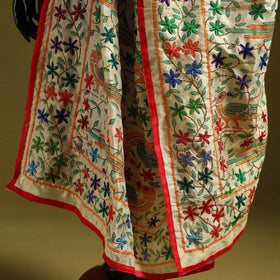 Ranihati madhubani chapa work chanderi silk hand embroidery