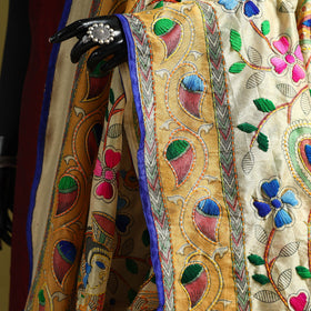 Ranihati madhubani chapa work chanderi silk hand embroidery