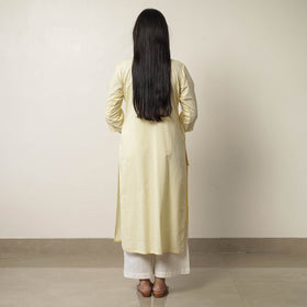  Plain Running Stitch Cotton Pintuck A-Line Long Kurta 33 Online at iTokri.com