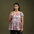 Buy Beige Sanganeri Block Print Cotton Top