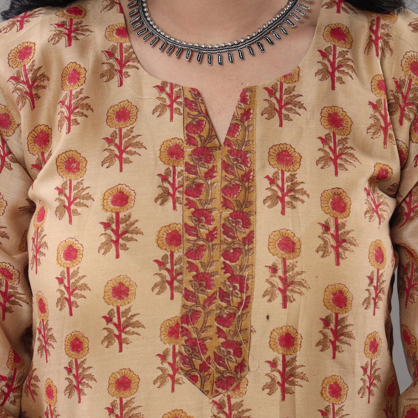 Sanganeri printing maheshwari silk kurta with palazzo &