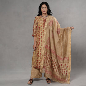 Sanganeri printing maheshwari silk kurta with palazzo &