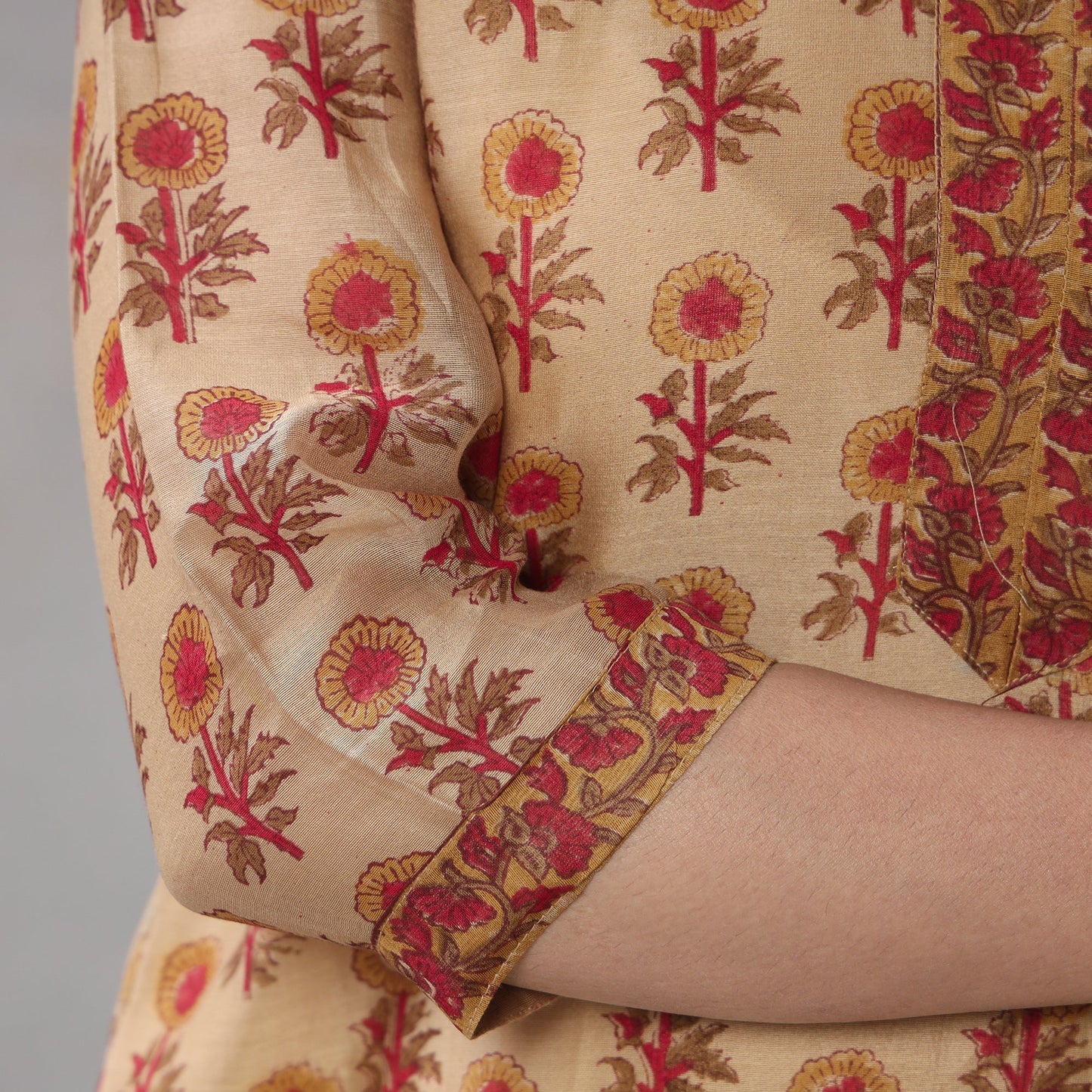 Sanganeri printing maheshwari silk kurta with palazzo &