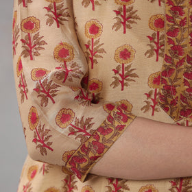 Sanganeri printing maheshwari silk kurta with palazzo &