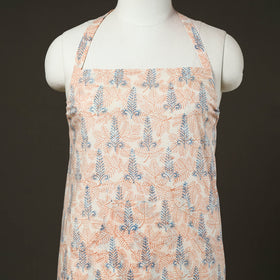 Beige - sanganeri cotton apron with pocket 10 - handcrafted