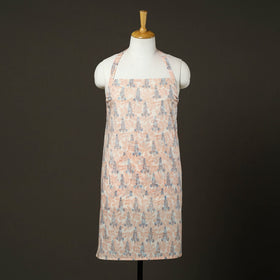 Beige - sanganeri cotton apron with pocket 10 - handcrafted
