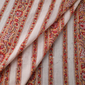 Beige Sanganeri Block Print Cotton Fabric