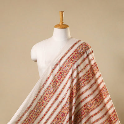 Beige Sanganeri Block Print Cotton Fabric