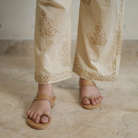 Beige - sanganeri cotton kurta suit set 12 - handcrafted