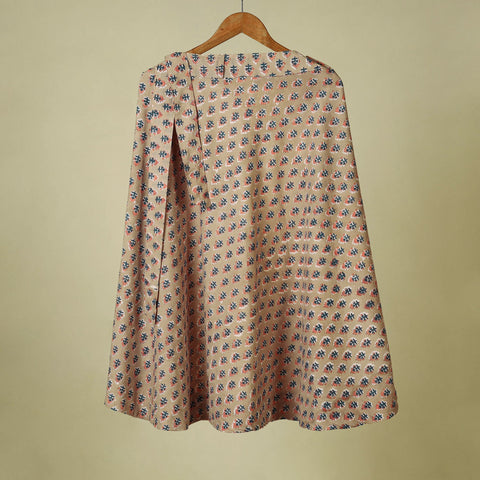 Beige - sanganeri cotton wrap around skirt 06 - handcrafted