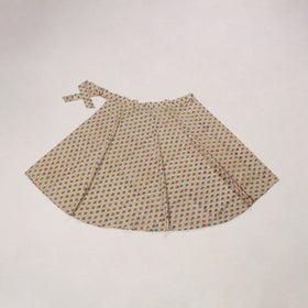 Beige - sanganeri cotton wrap around skirt 06 - handcrafted