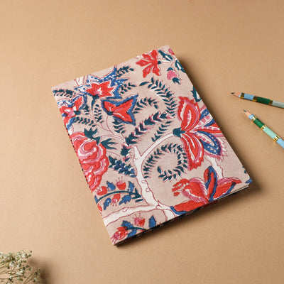 Sanganeri Fabric Cover Handmade Paper Notebook