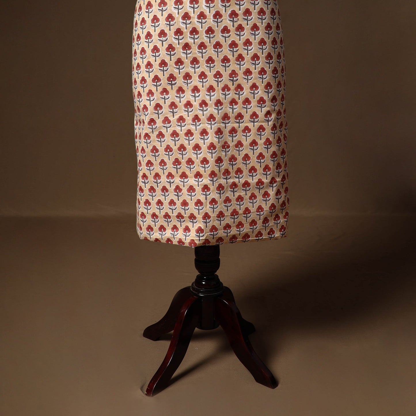 Beige - sanganeri hand block print cotton 2pc unstitched