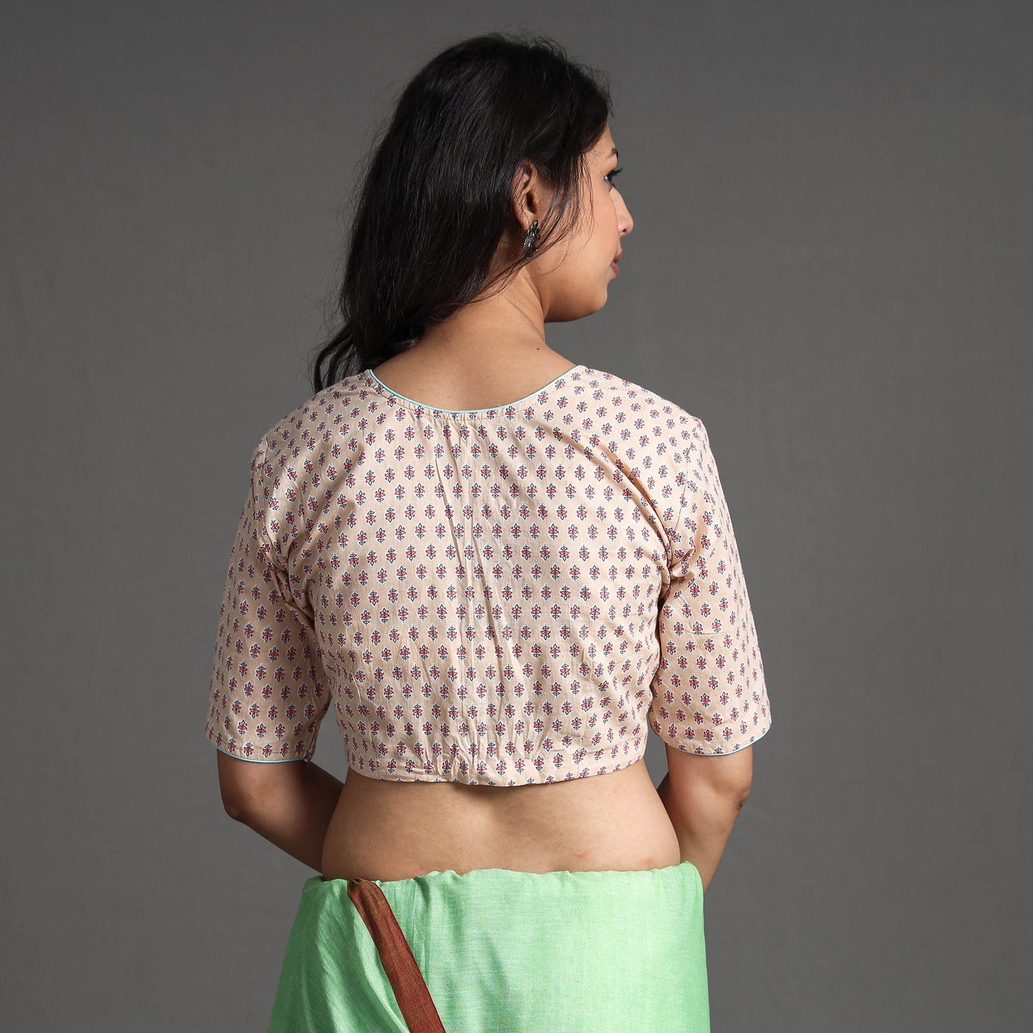 Buy Sanganeri Block Printed Cotton Stitched Blouse Online at iTokri.com