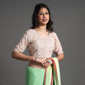 Buy Sanganeri Block Printed Cotton Stitched Blouse Online at iTokri.com