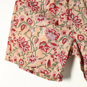 Buy Beige Sanganeri Block Printed Cotton Unisex Boxer/Shorts