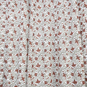 Beige - sanganeri printed cotton window curtain (5 x 3