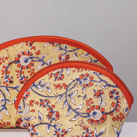  Sanganeri Block Printing Cotton Toiletry Bags 