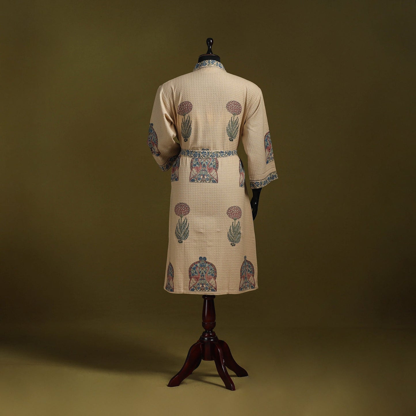 Sanganeri waffle weave handwoven bath robe 22 - handcrafted